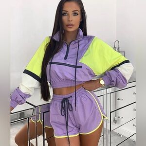 Fashion Nova Making A Statement Lounge Set - Purple/Combo